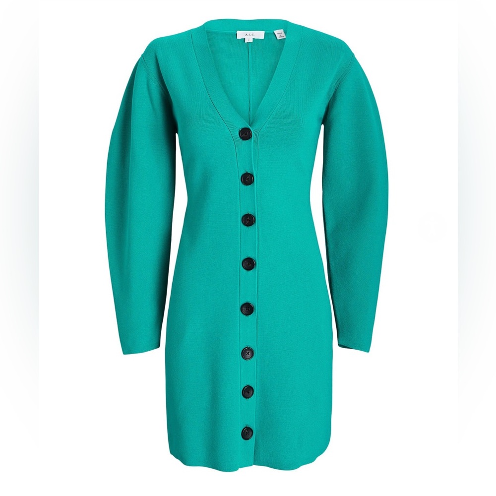 A.L.C. Knit Nate Button down puff sleeve dress XS - Picture 3 of 9